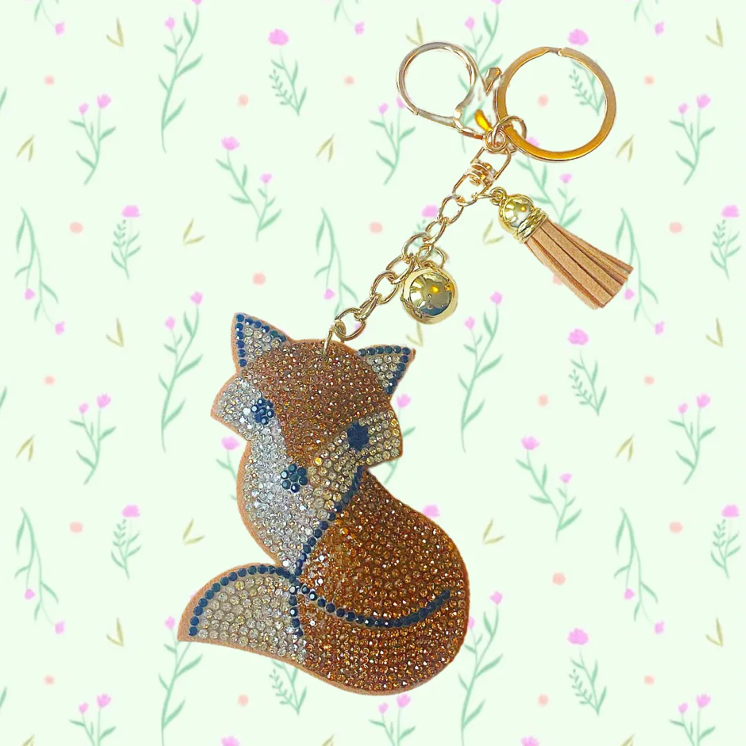 * KeyChain / Bag Charm: Fox ~ Sparkle ~ Tawny 🦊