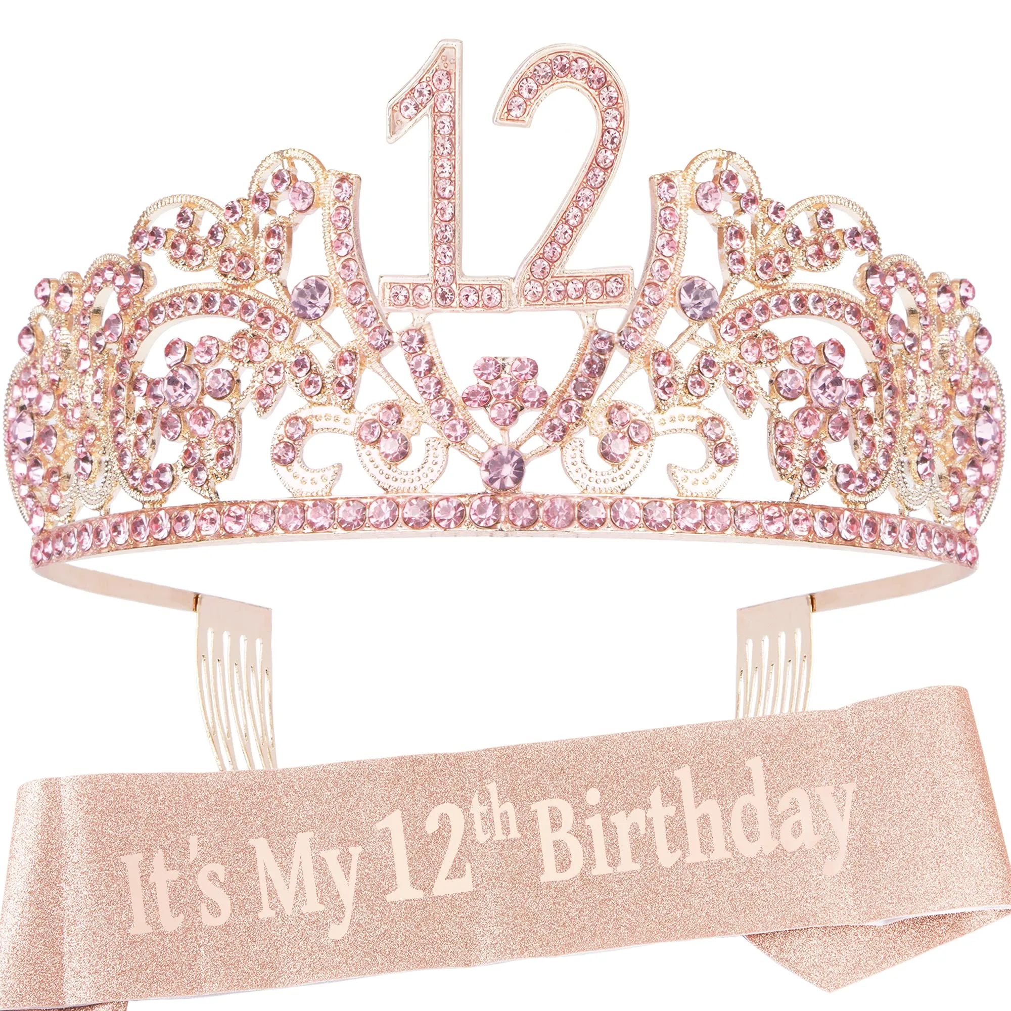 12th Birthday Gifts for Girls, 12th Birthday Tiara and Sash, 12th Birthday Decorations