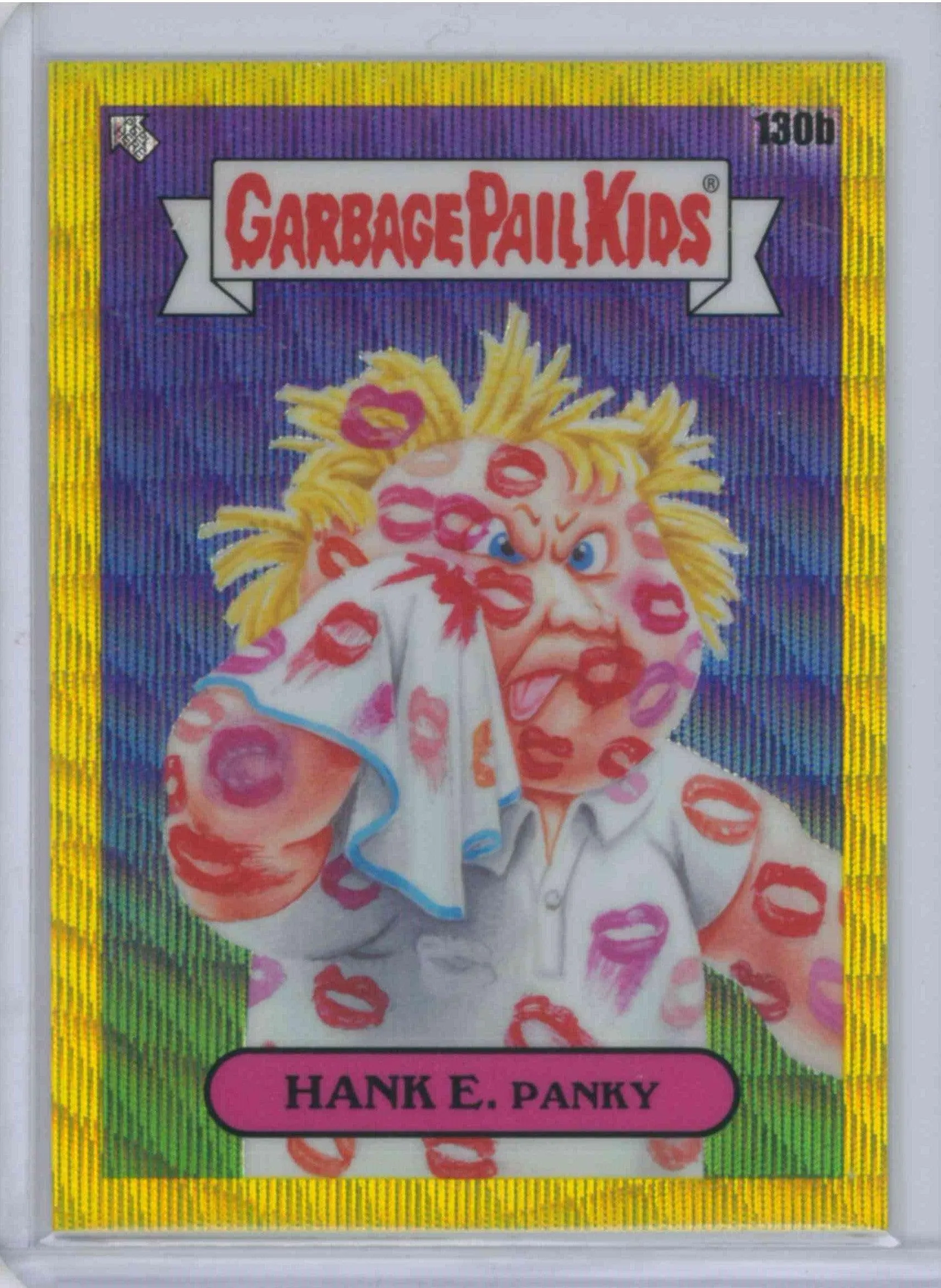 2021 TOPPS CHROME GARBAGE PAIL KIDS #130B HANK E. PANKY YELLOW WAVE 63/275