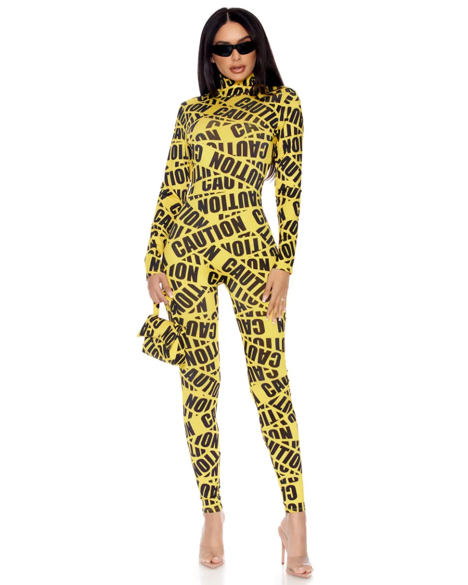 3pc Caution Catsuit