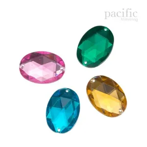 A packet of 25mm Oval Acrylic Sew on Rhinestone (5 Colors Available)