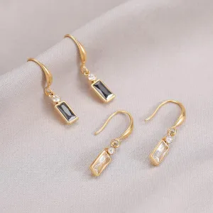 Amy Fashion - Classic Style Rectangular Stone Dangle Earrings