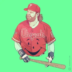 Baseball Jerks John Kruk Giclee Print by Oliver Barrett