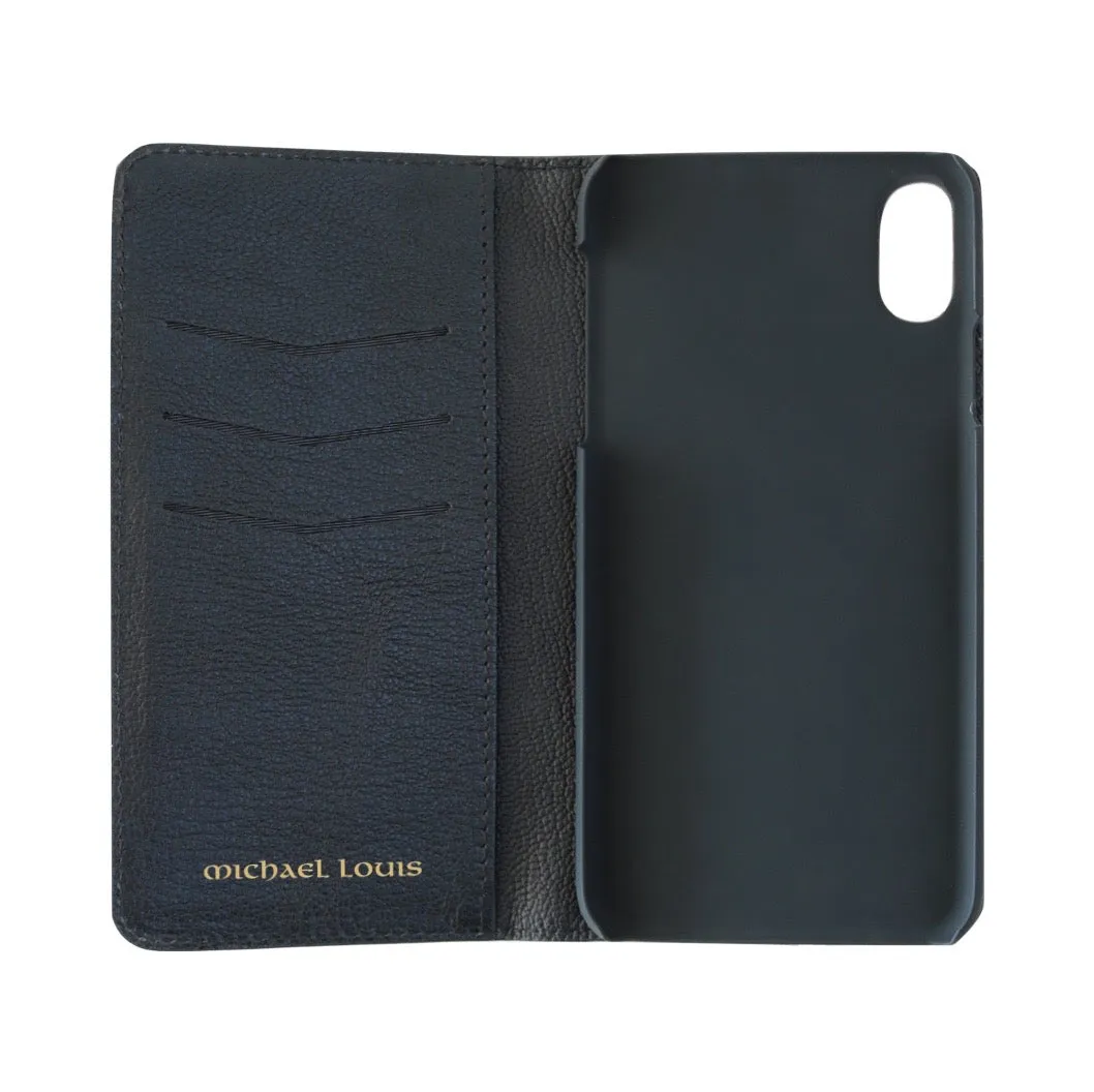 Black Python iPhone XS Max Folio Wallet Case