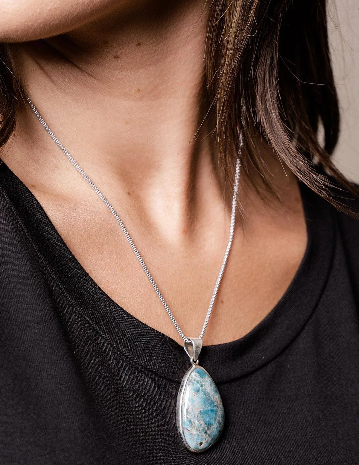 Blue Apatite Free Form Necklace