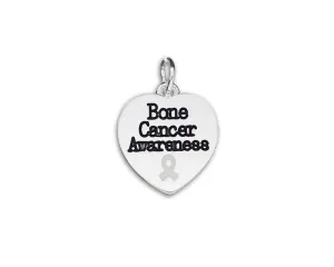 Bone Cancer Awareness Heart Charm