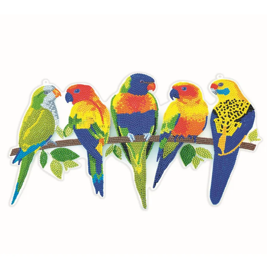 CA-HD02KT: Crystal Art hanging Wall Decoration - Parrot Paradise