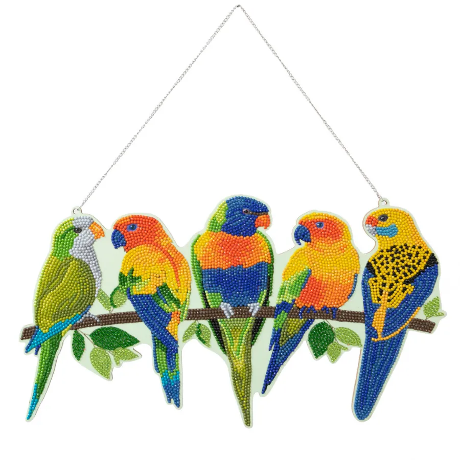 CA-HD02KT: Crystal Art hanging Wall Decoration - Parrot Paradise