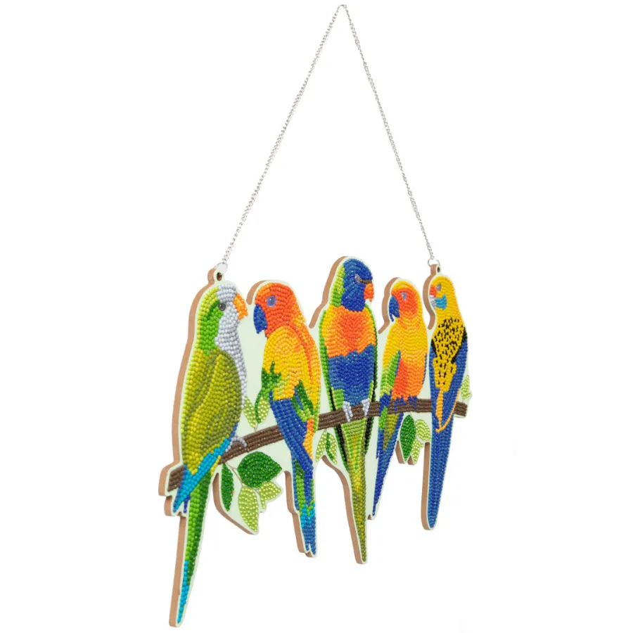 CA-HD02KT: Crystal Art hanging Wall Decoration - Parrot Paradise