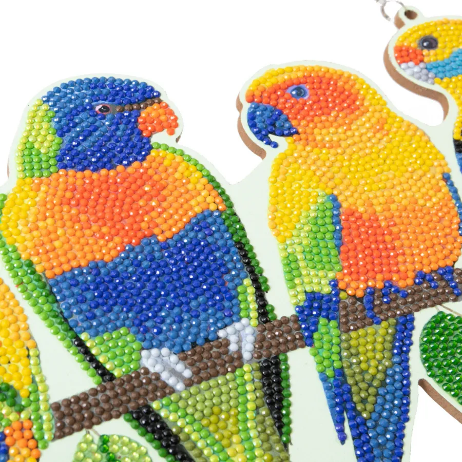 CA-HD02KT: Crystal Art hanging Wall Decoration - Parrot Paradise