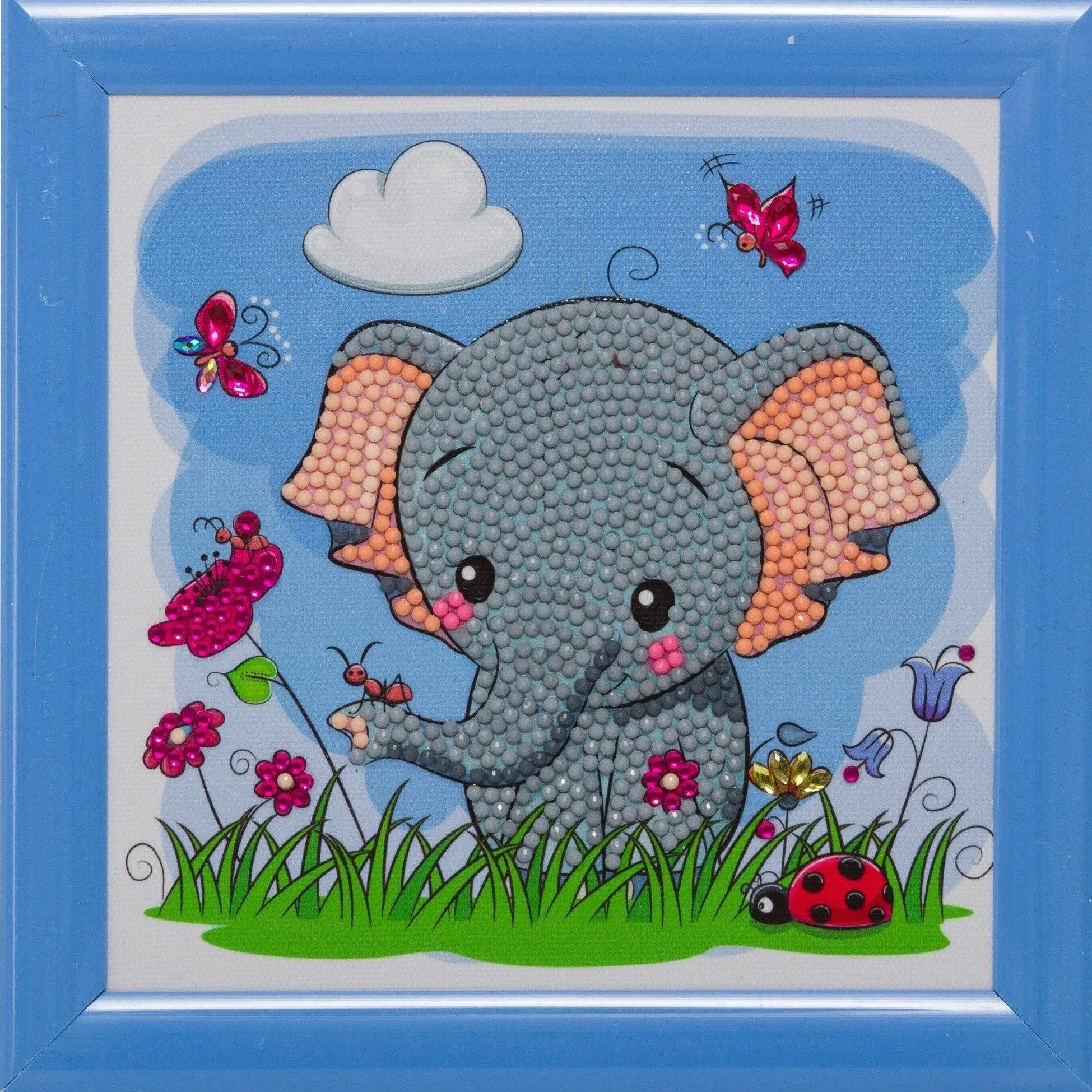 CAFBL-3: "Elephant" Crystal Art Frameables Kit with Picture Frame