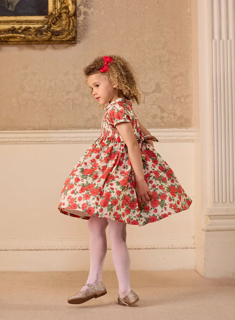 Carline Rose Smocked Party Dress