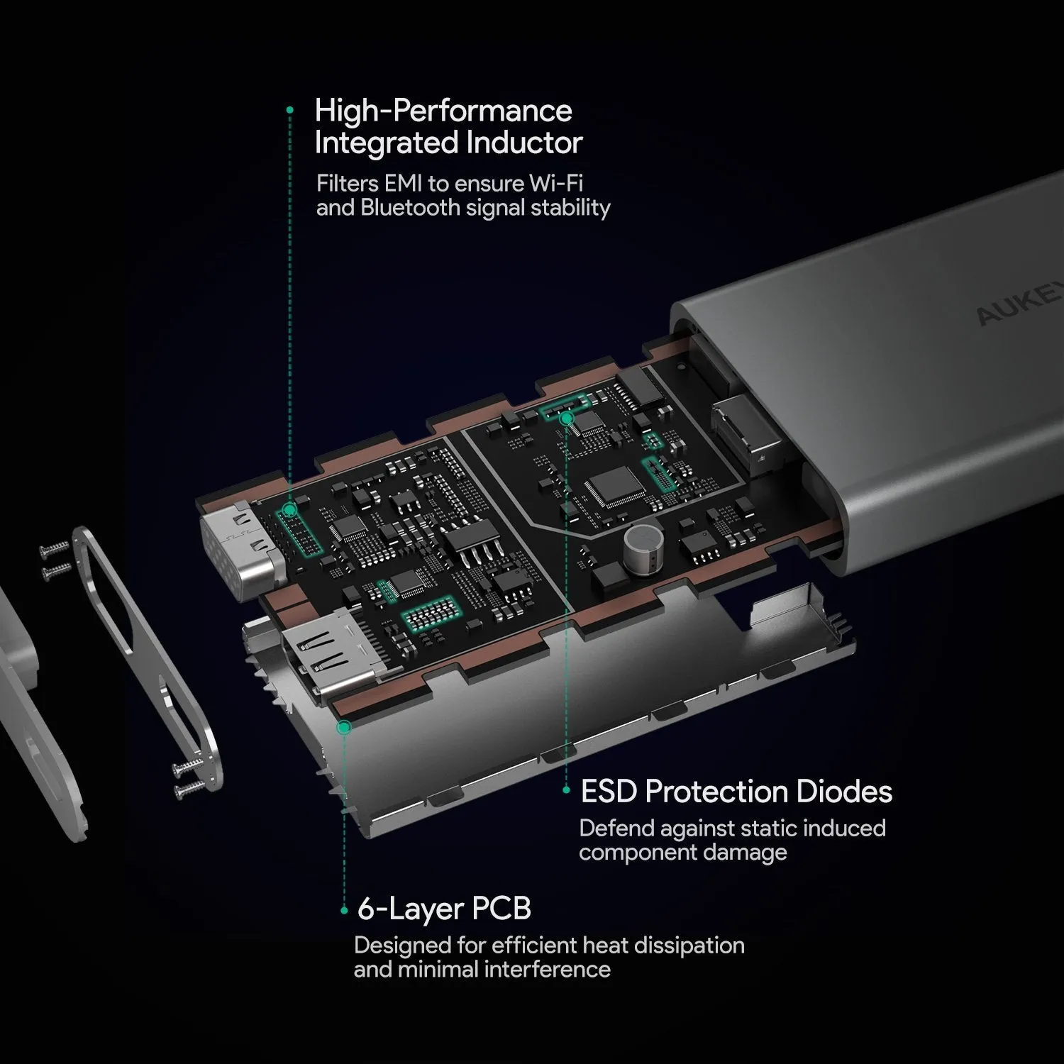 CB-C55 8 in 1 USB-C Adapter With 4K HDMI,VGA,SD Card & Ethernet Port