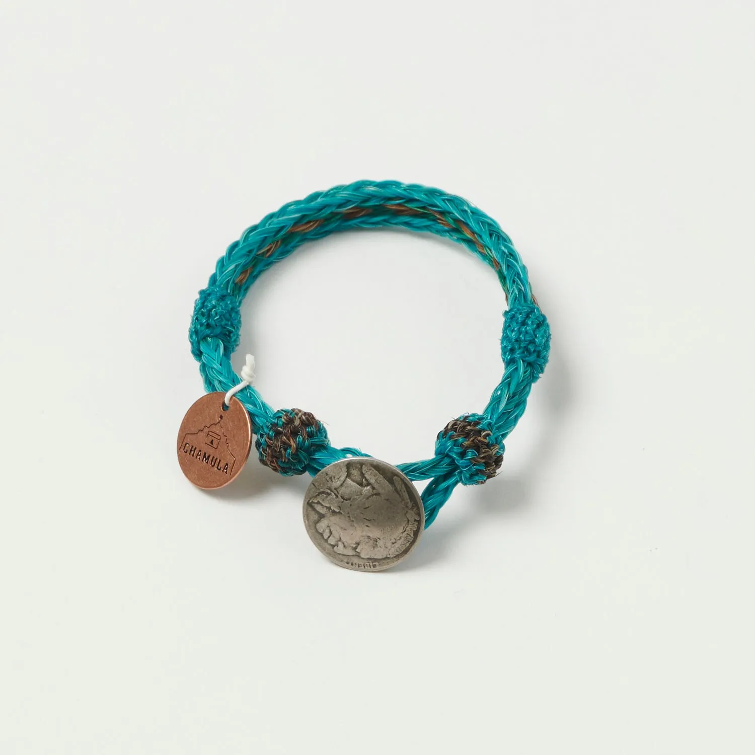 Chamula Horsehair Concho Bracelet - Turquoise