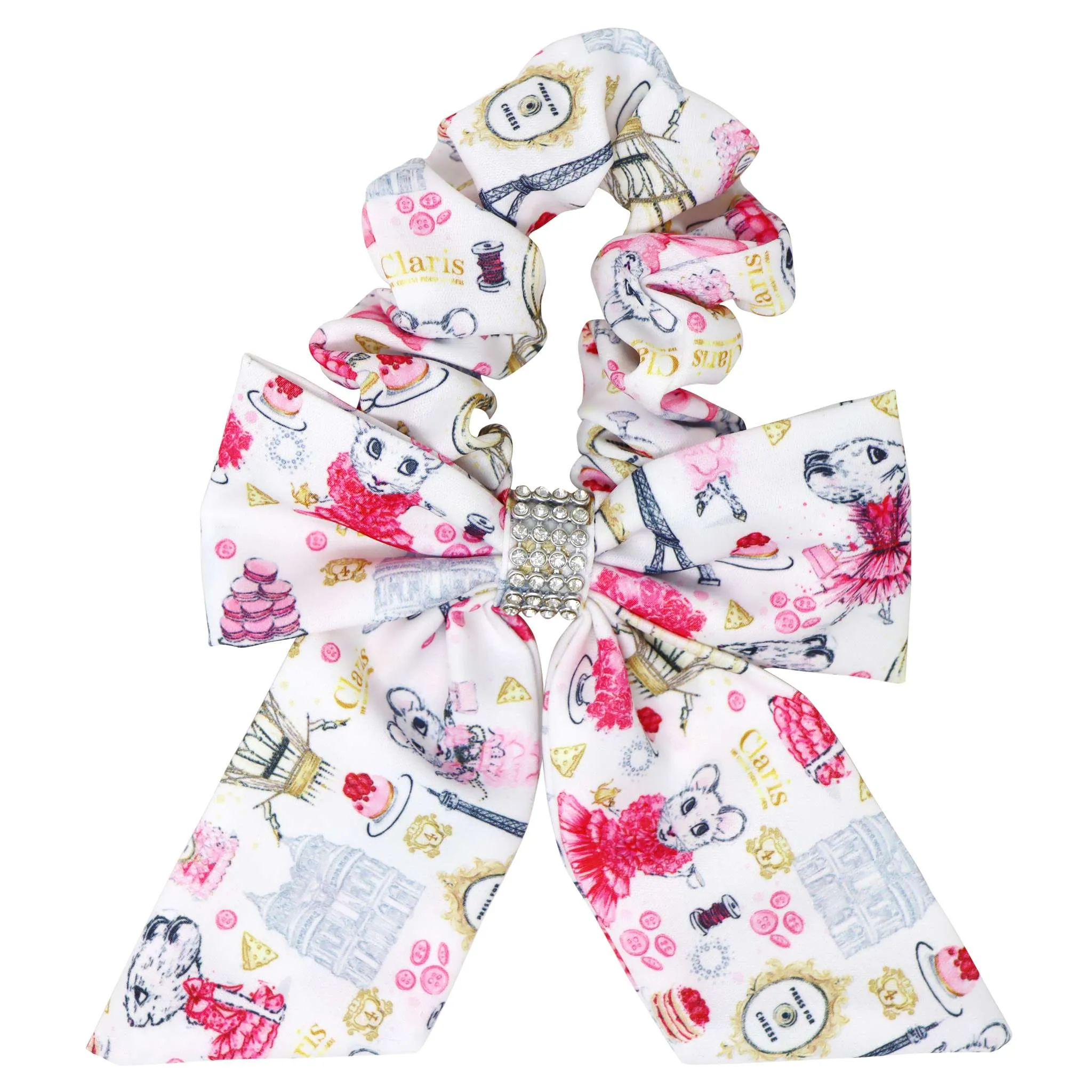 Claris Fashion Print Scrunchie with Bow