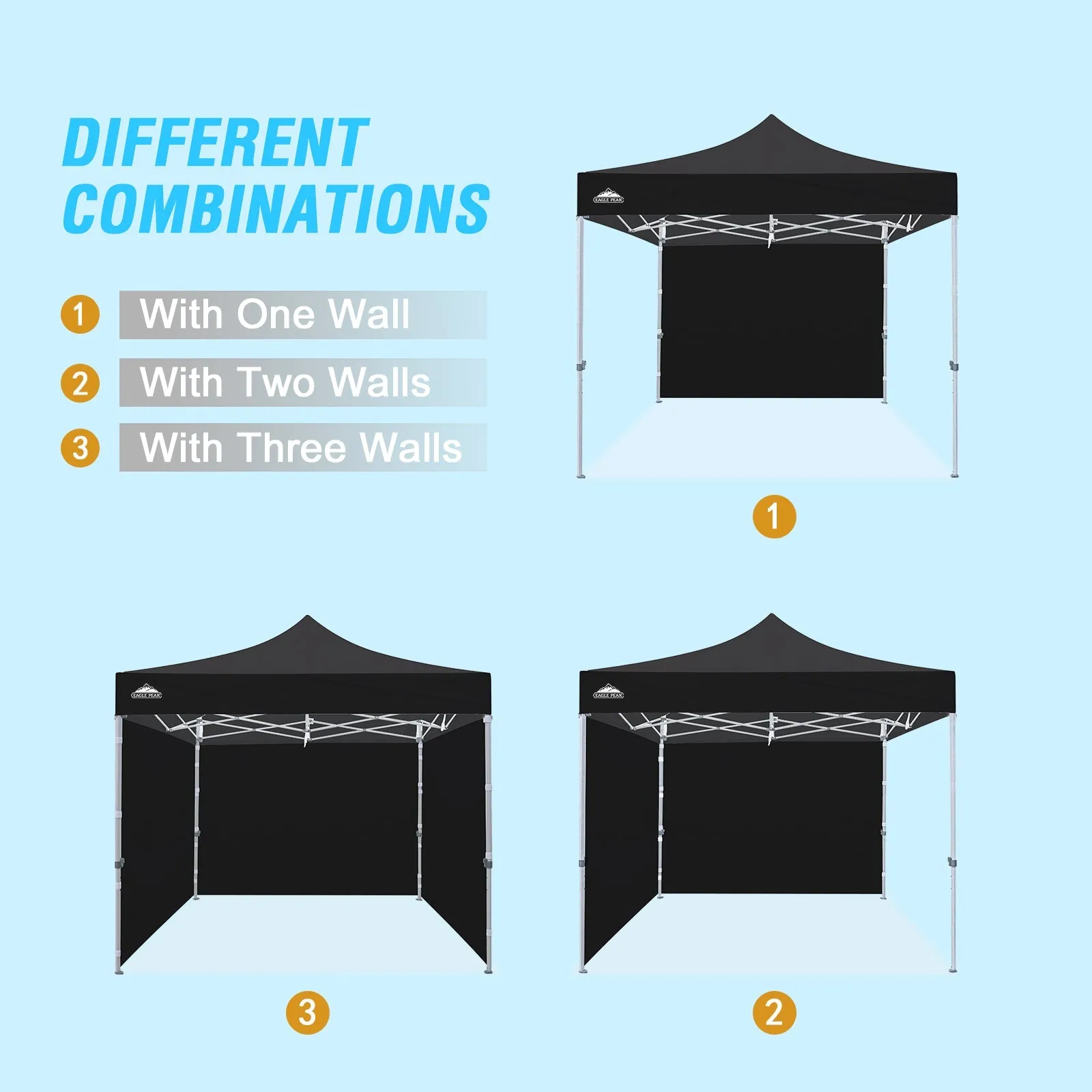 EAGLE PEAK Wall Panel/Sunwall for 10x10 Heavy-Duty Commercial Canopy Tent, Replacement Sidewall for Marketplace Sun Shelter, 1 Sidewall Only