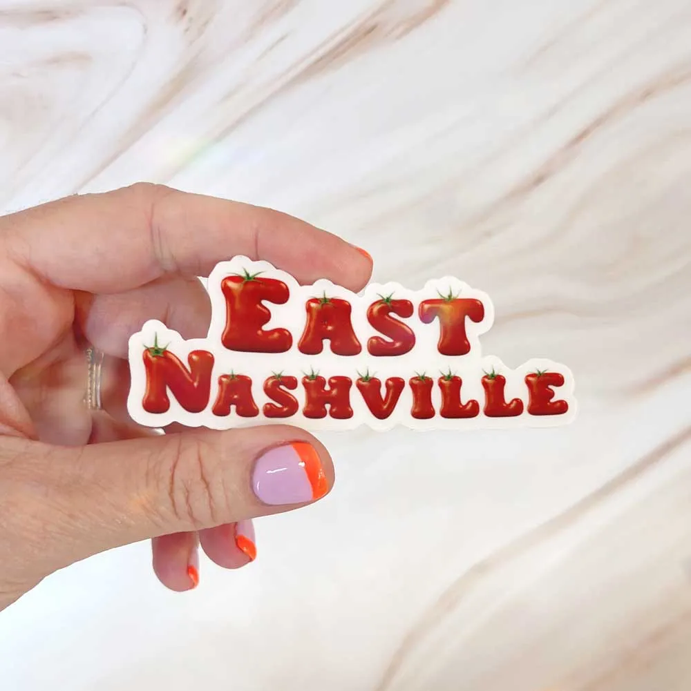 East Nashville Tomato Text Sticker