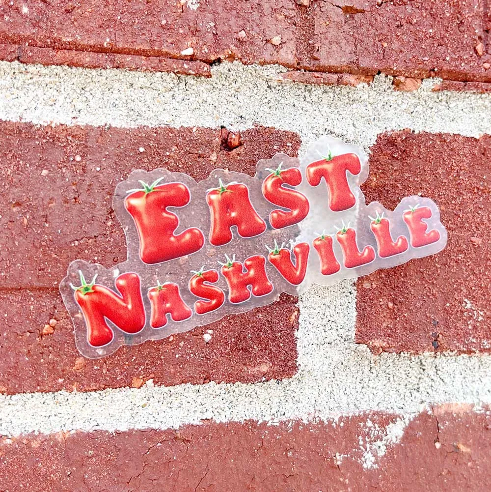 East Nashville Tomato Text Sticker