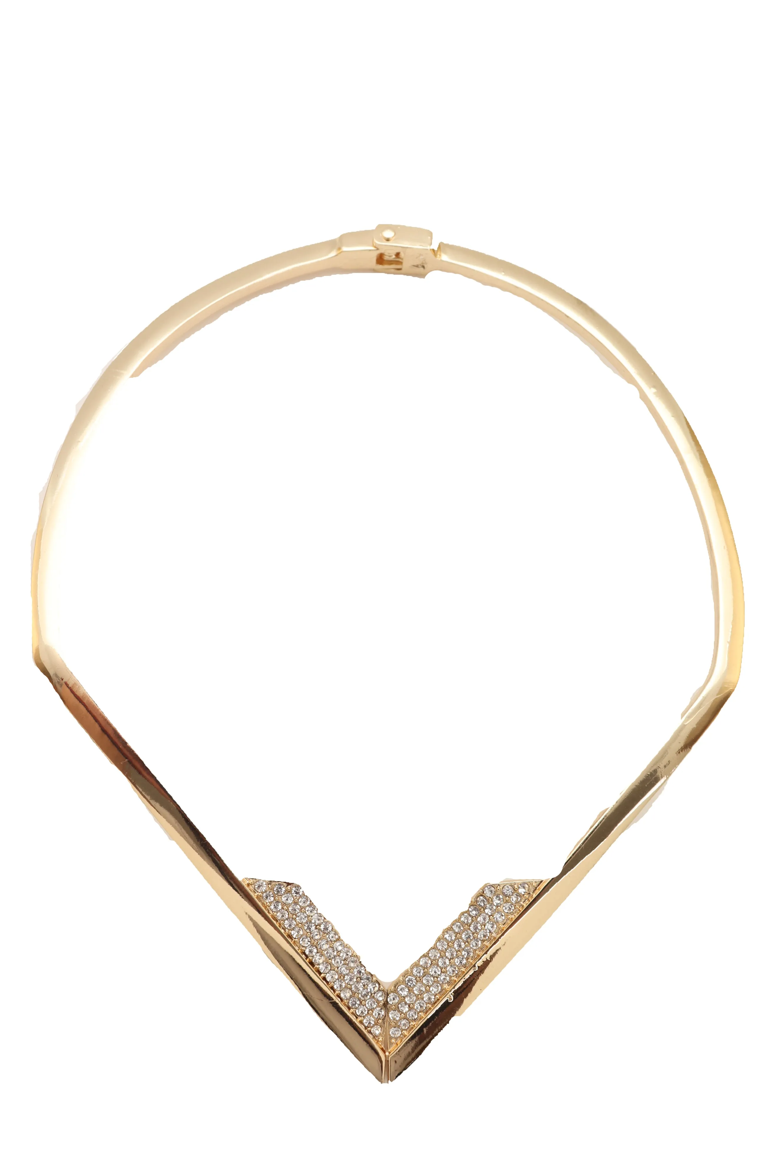 Edgy able Gold Metal Strand Choker Fancy Necklace V