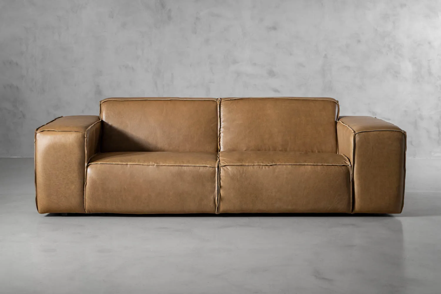 Faraai 3-Seater Leather Square Arm Couch