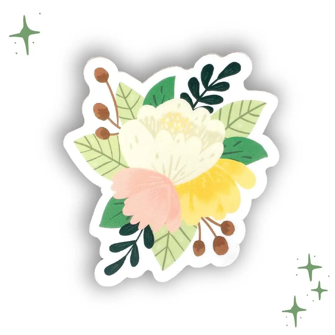 Flower Trio Matte Vinyl Sticker