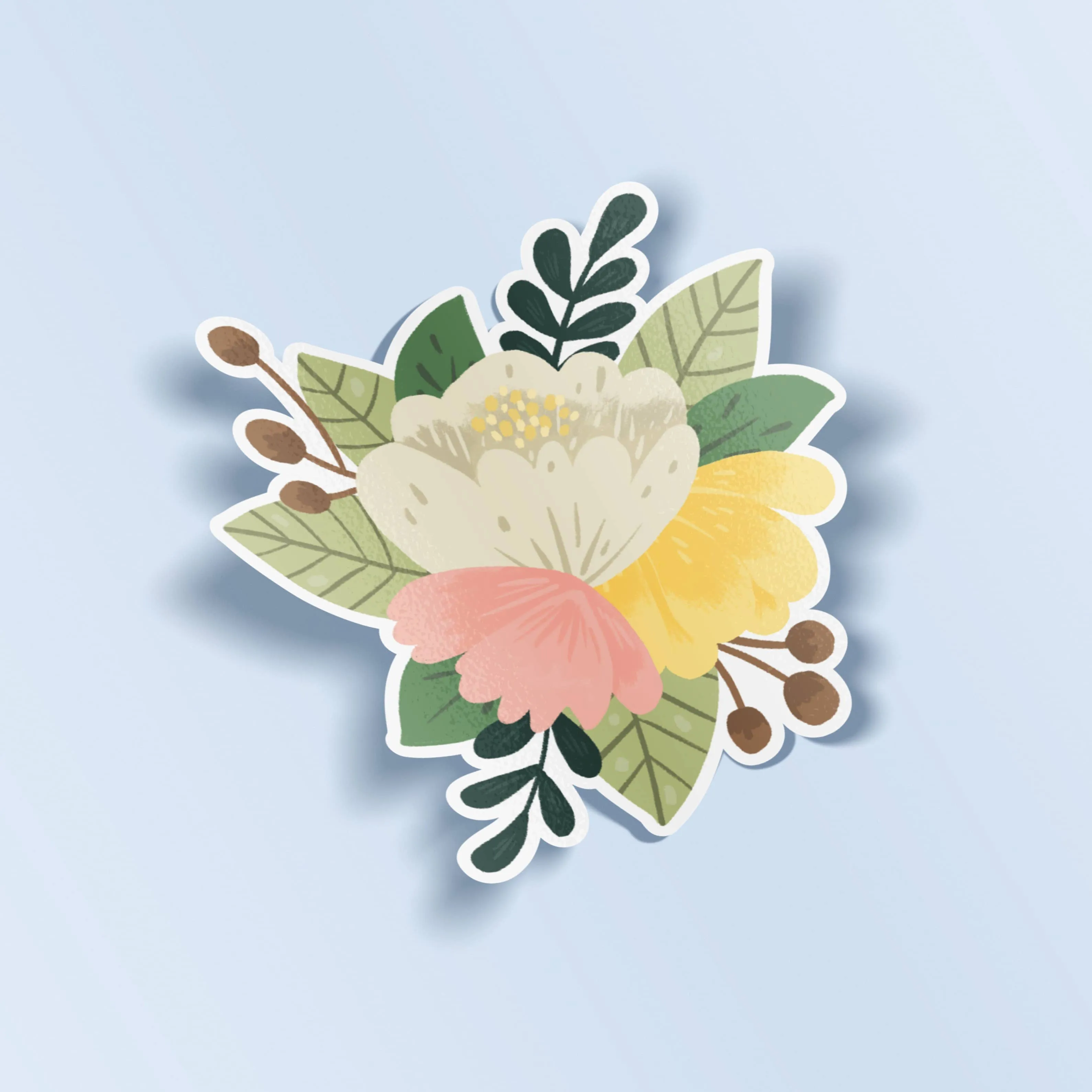 Flower Trio Matte Vinyl Sticker