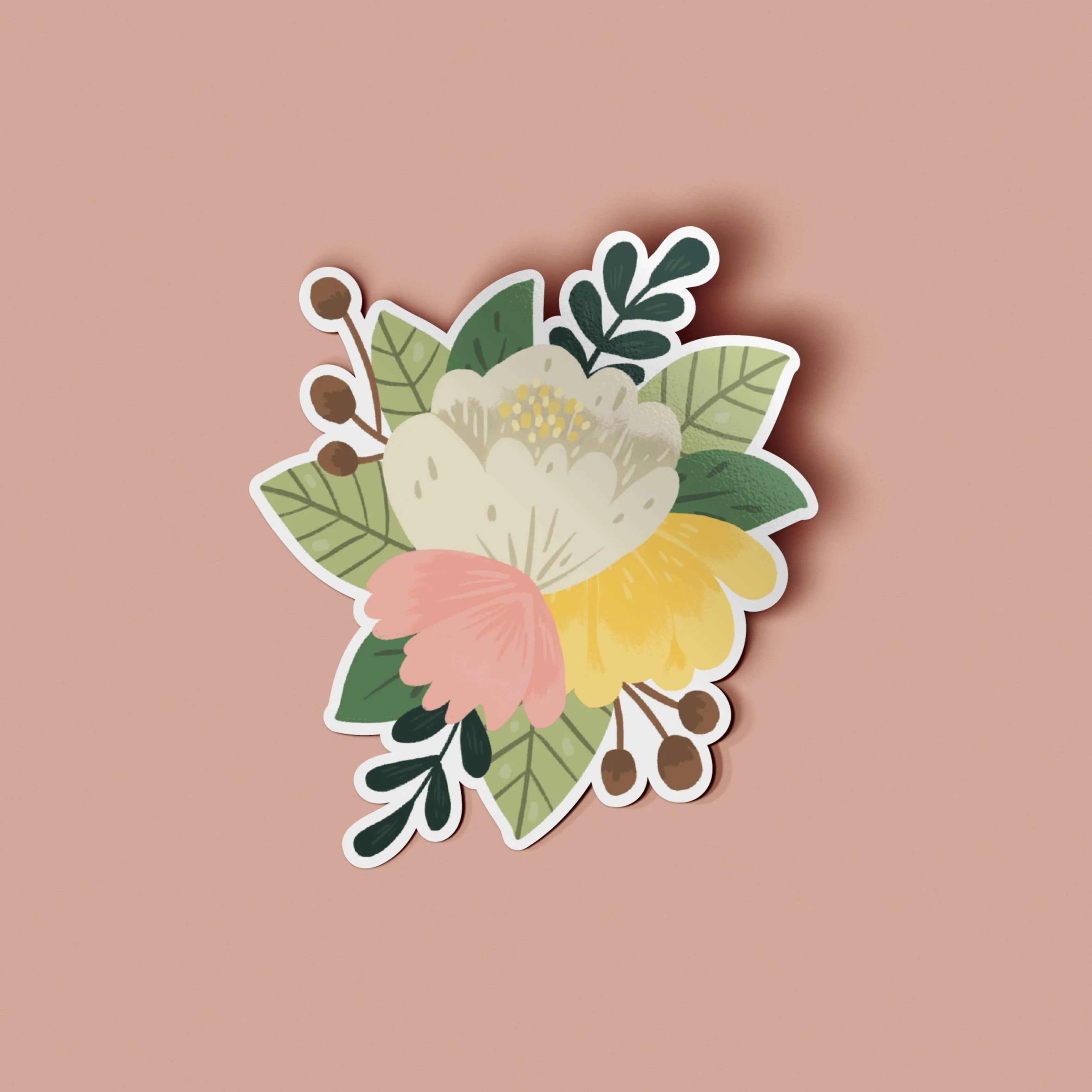 Flower Trio Matte Vinyl Sticker