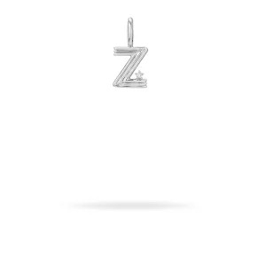 Groovy Diamond Initial Mini Bead Charm Z in Sterling Silver