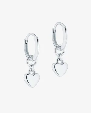 Harrye Tiny Heart Huggie Earring Silver