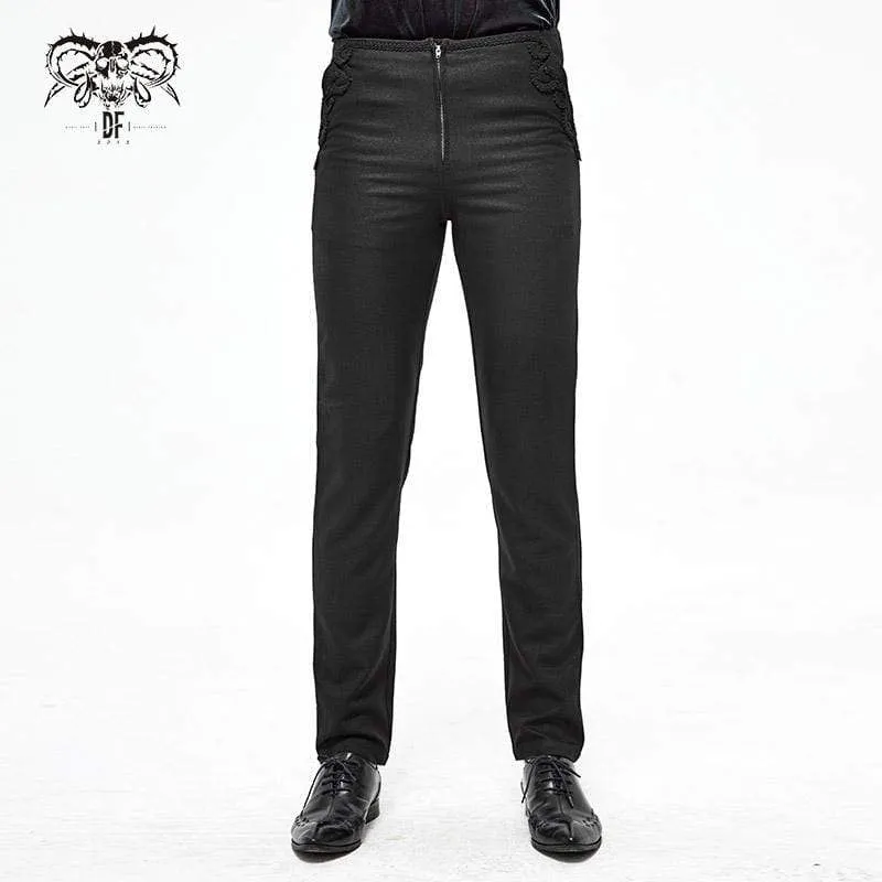 Men's Gothic Front Zip Suit Pants