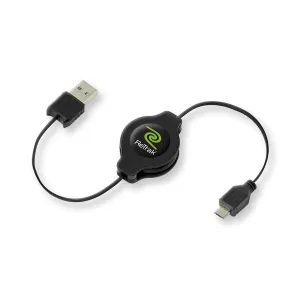 Micro USB Charging Cable | Retractable Micro USB Cable | Black