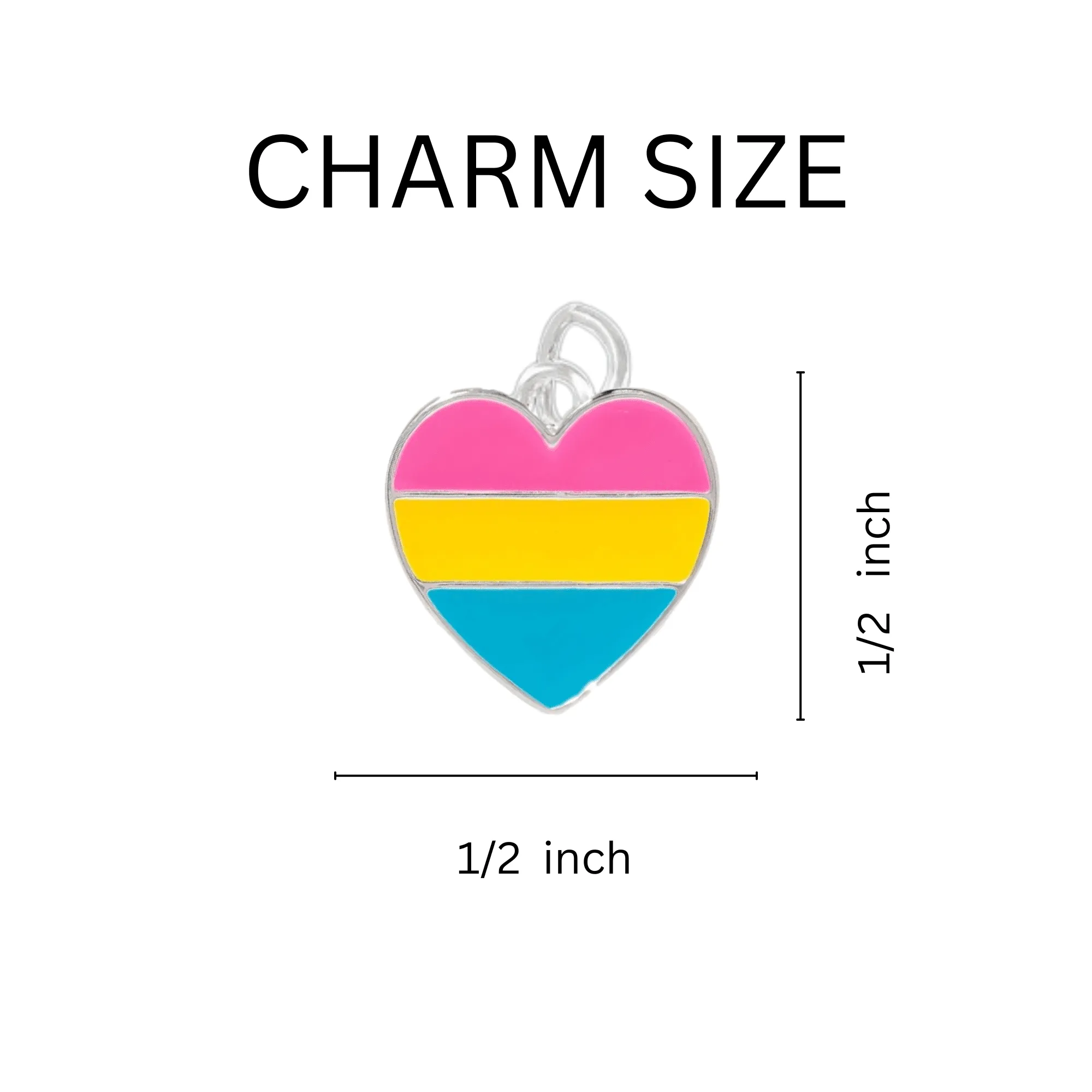 Pansexual Heart Pride Split Ring Key Chains