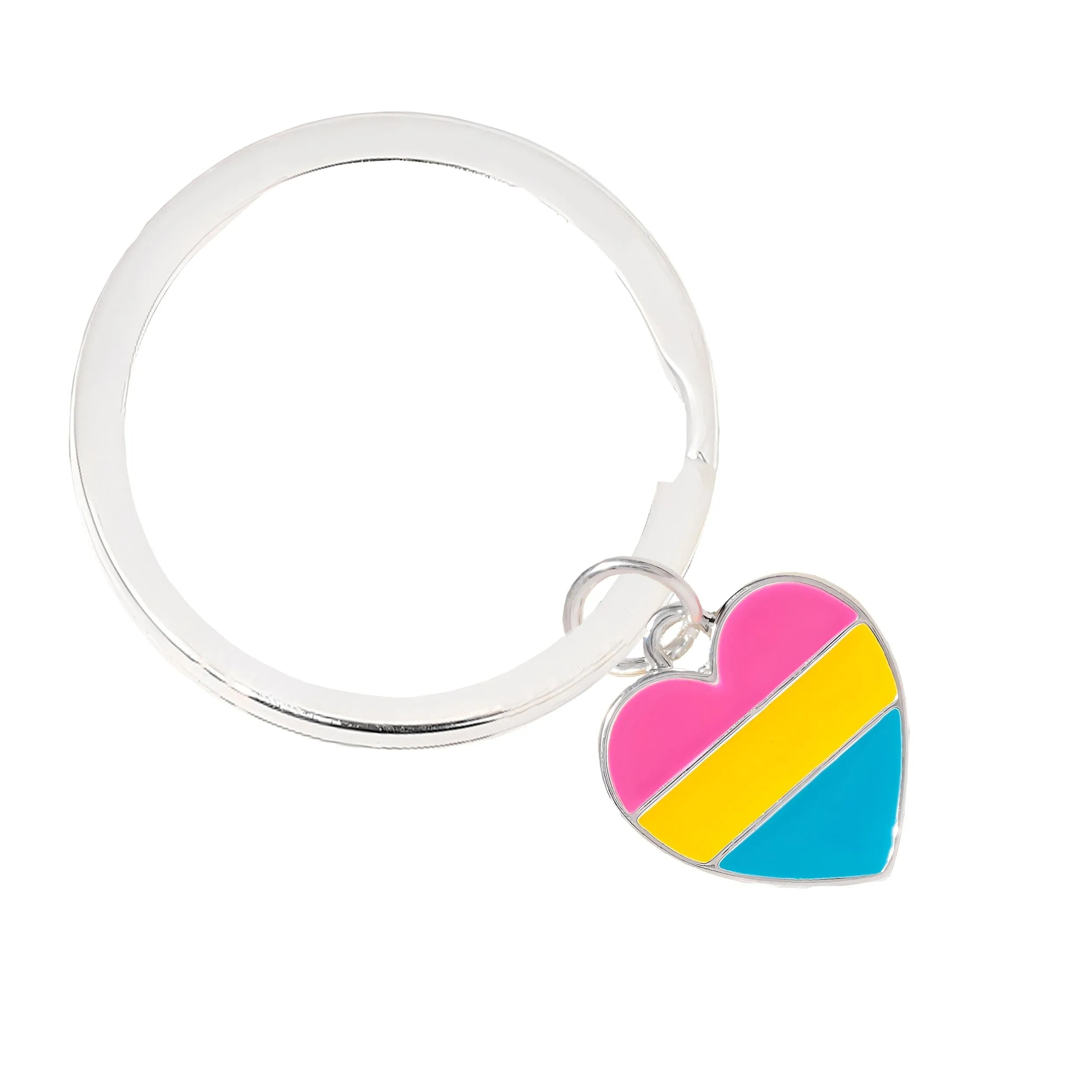 Pansexual Heart Pride Split Ring Key Chains