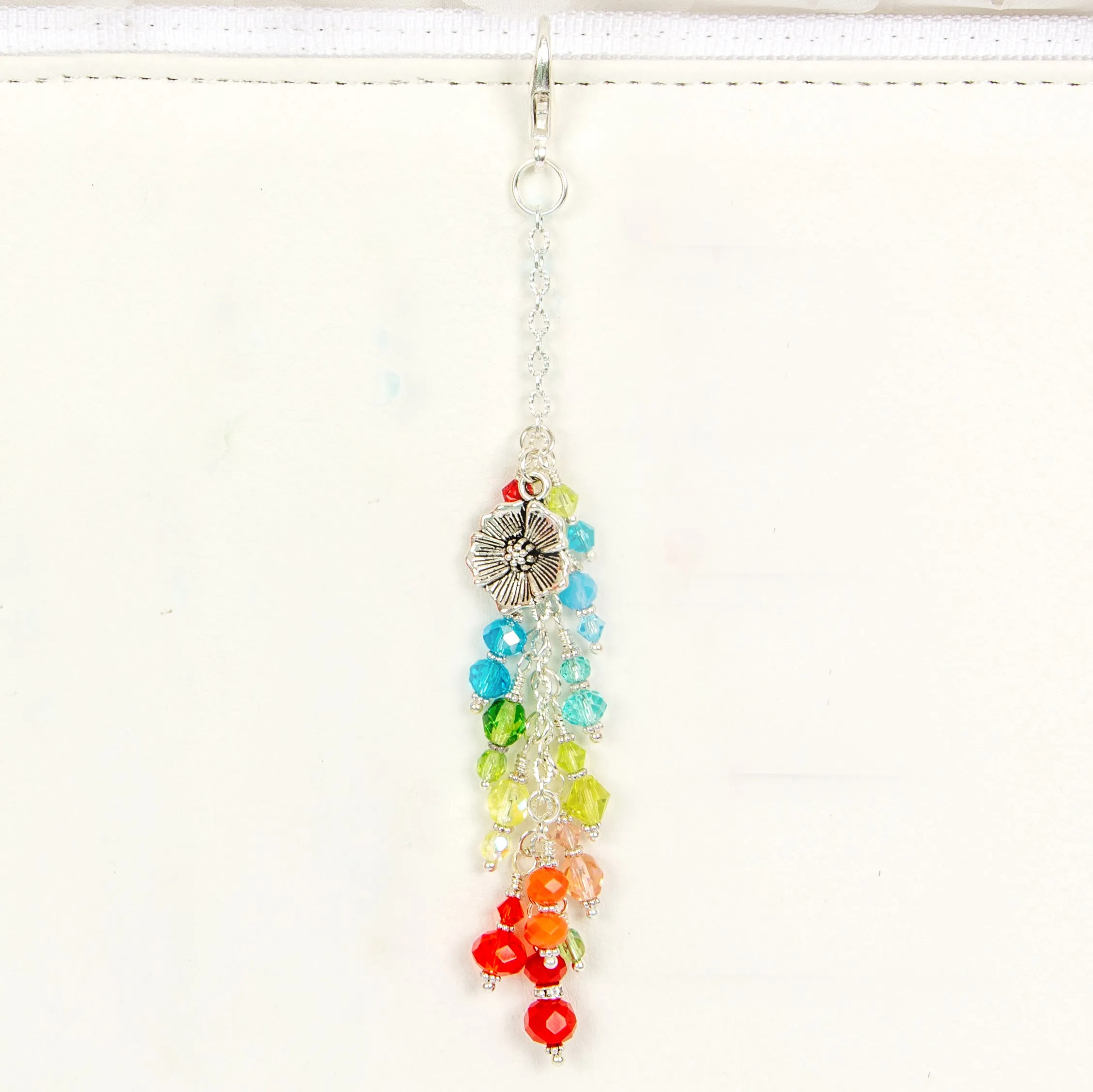 Poppy Fields Planner Charm with Crystal Dangle - Available in Two Lengths