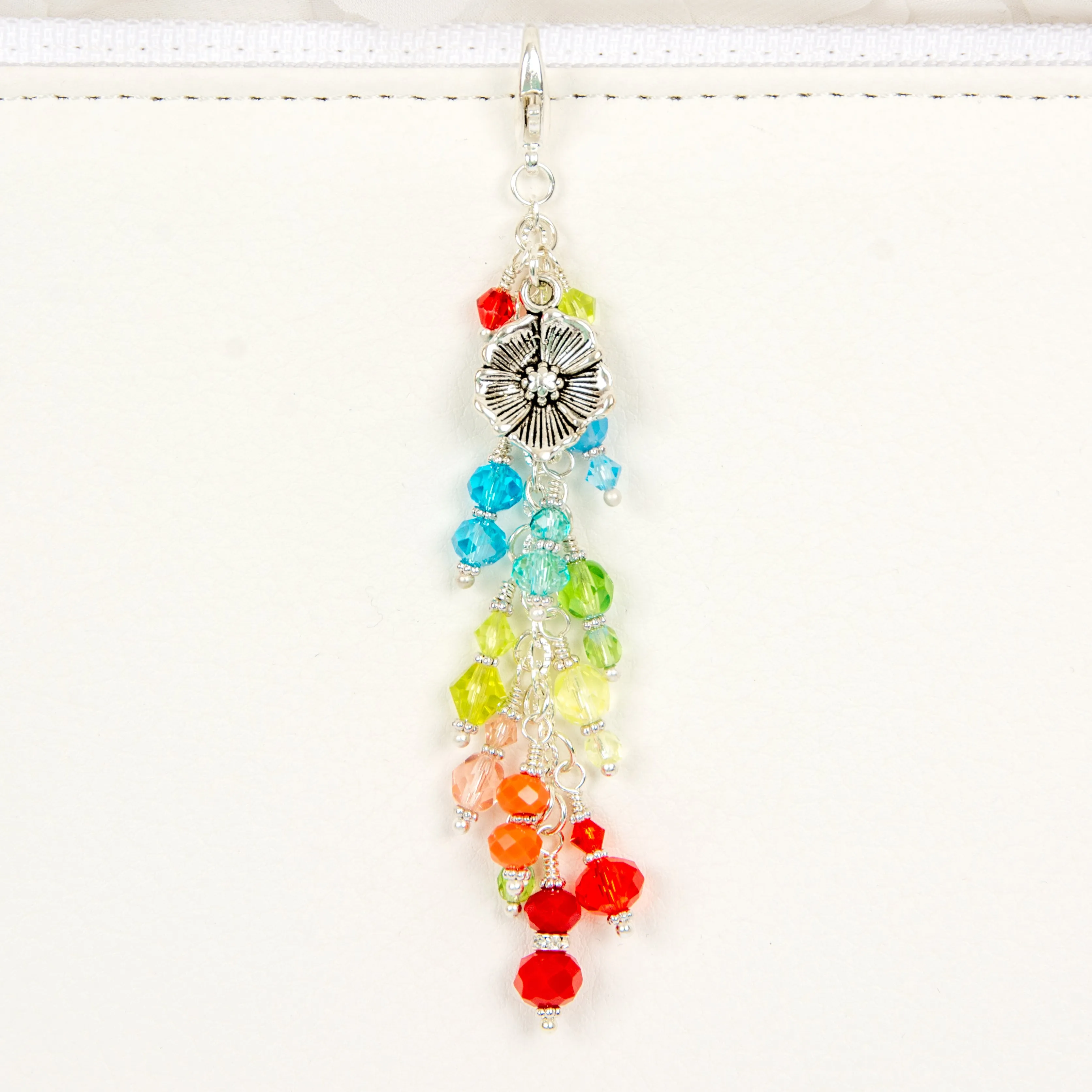 Poppy Fields Planner Charm with Crystal Dangle - Available in Two Lengths