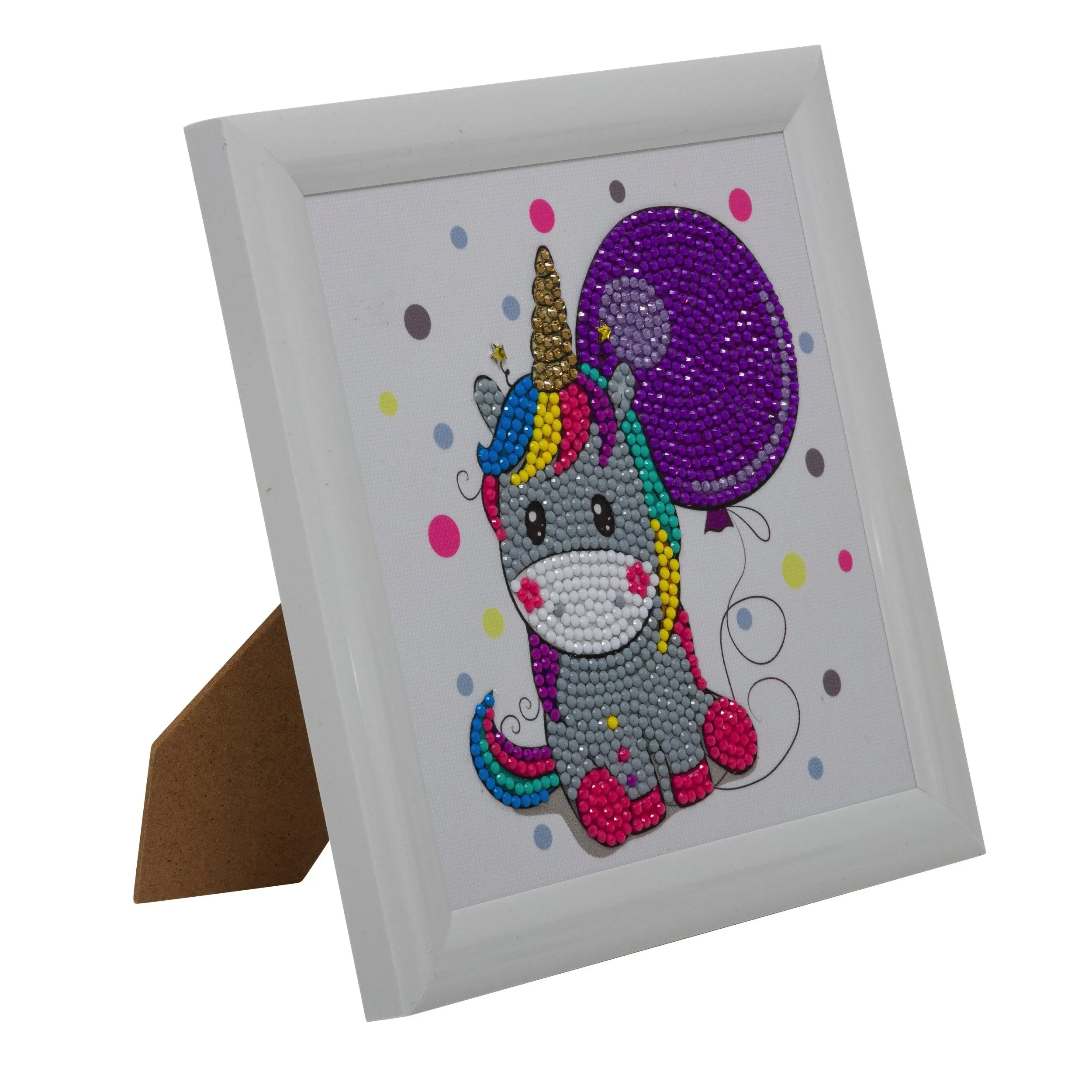 "Party Unicorn" Crystal Art Frameables Kit with Picture Frame