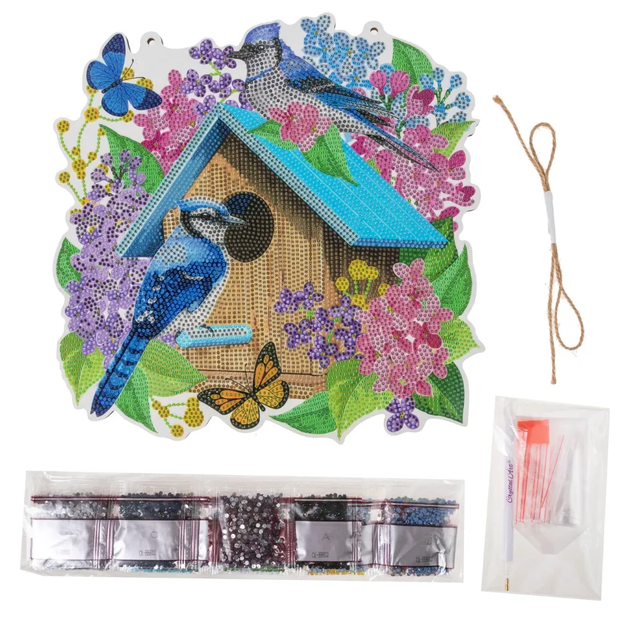 "Spring" Crystal Art Wooden Hanging Decoration