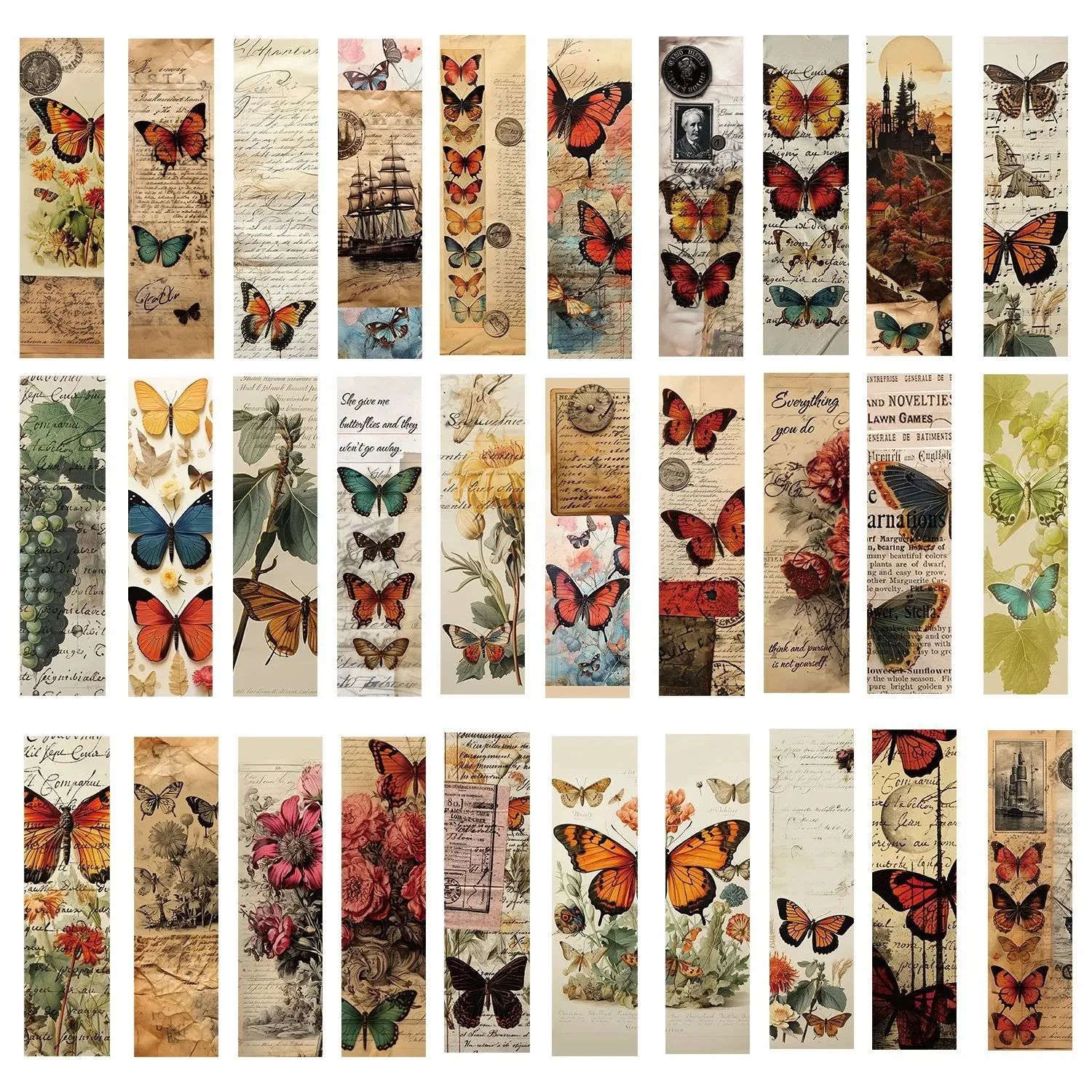 Retro Butterfly Diy National Tide Series Paper Bookmarks