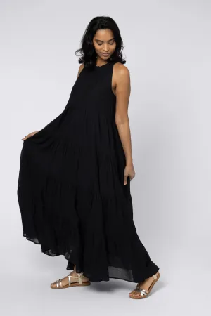 RUBY TIERED MAXI DRESS (BLACK)