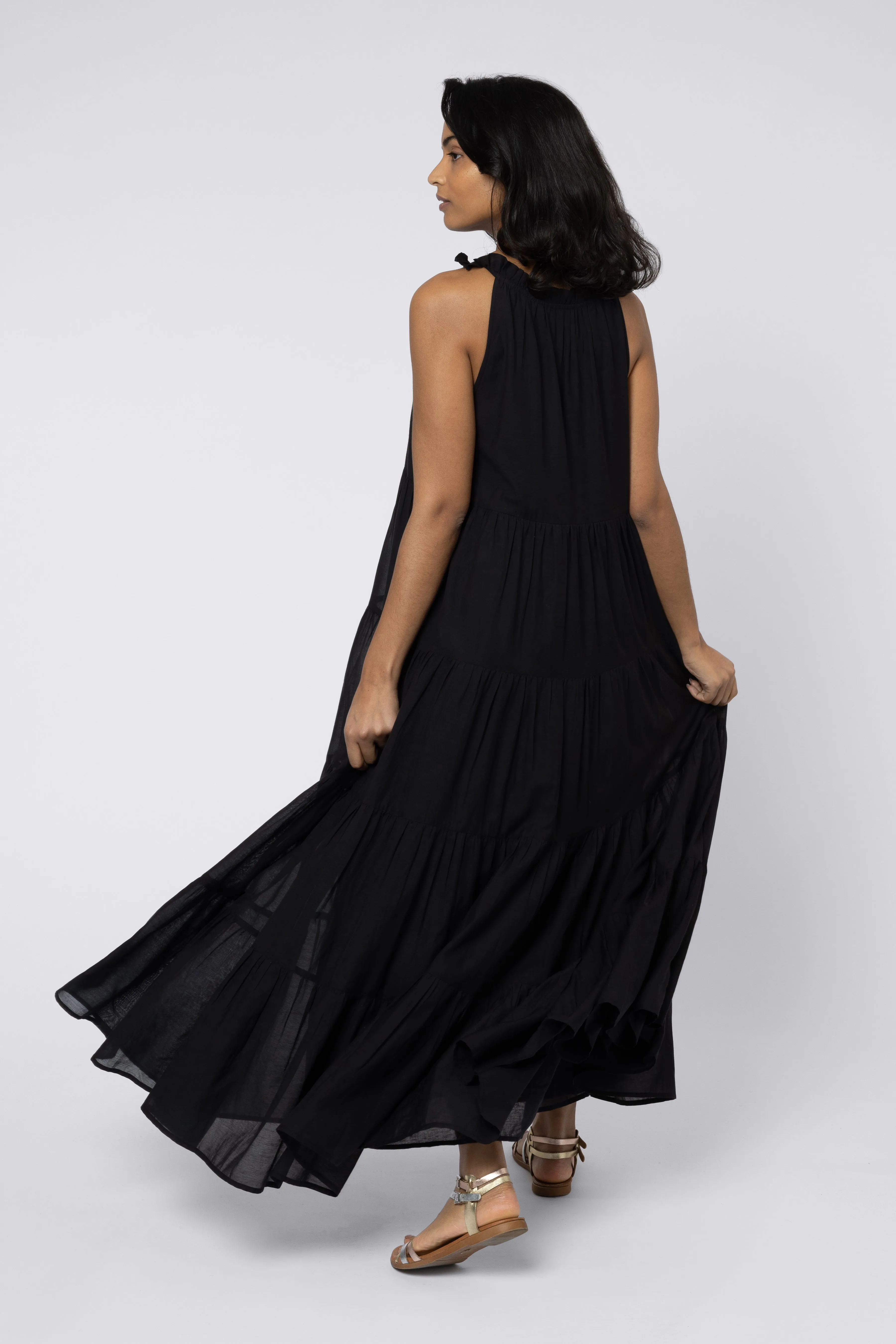 RUBY TIERED MAXI DRESS (BLACK)