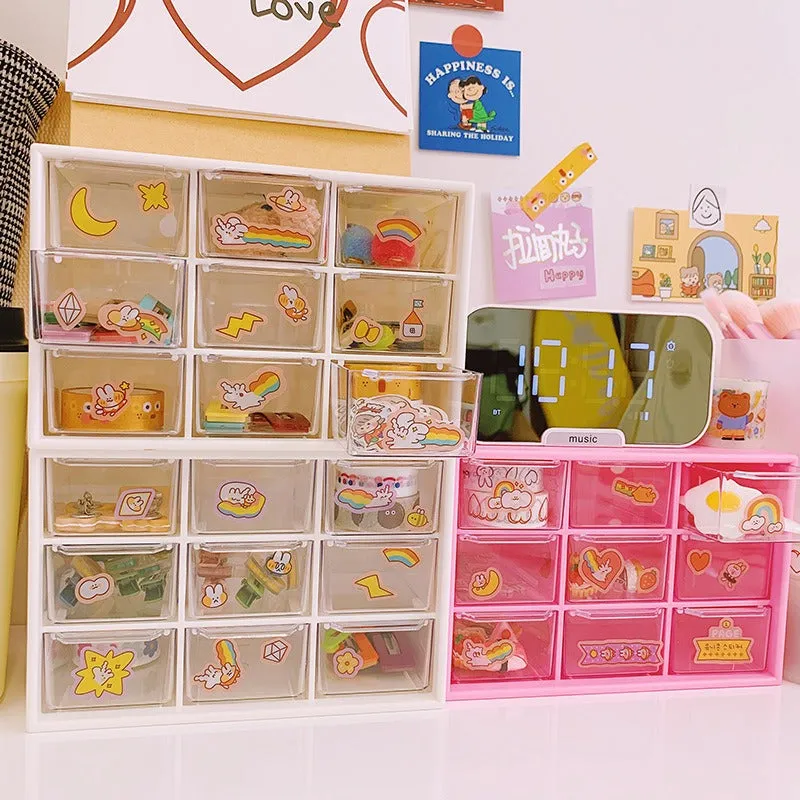 Transparent Storage Box Rack Drawer Set