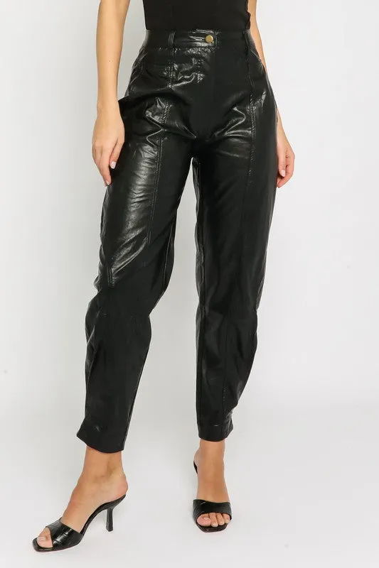 Vegan Leather Boyfriend Pant