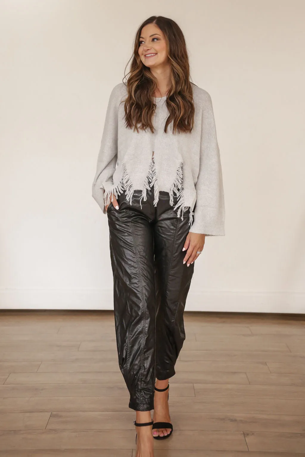 Vegan Leather Boyfriend Pant